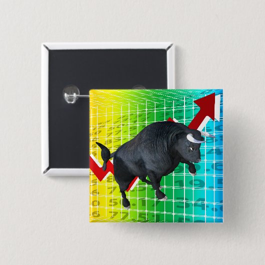 Badge Carré 5 Cm Facturation du marché Bull (Devant & derrière)