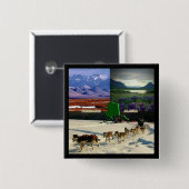 Badge Carré 5 Cm Fairbanks Alaska Photo Collage Pinback (Devant & derrière)