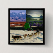 Badge Carré 5 Cm Fairbanks Alaska Photo Collage Pinback (Devant)