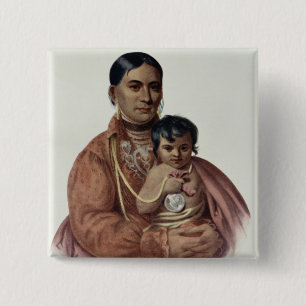 Badge Carré 5 Cm Faire-Chéri-Vont, une femme d'Osage
