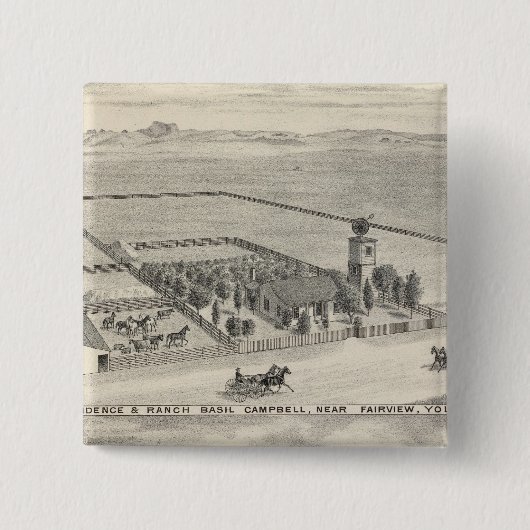 Badge Carré 5 Cm Fairview res, ranch (Devant)