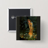 Badge Carré 5 Cm Fairy Circle Fairies Midsummer Eve (Devant & derrière)