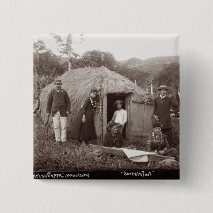 Badge Carré 5 Cm Faisant Tappa, un tissu indigène, c.1875 (photo de