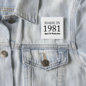 Badge Carré 5 Cm Fait en 1981 (En situation)