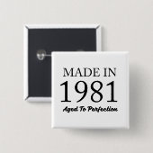 Badge Carré 5 Cm Fait en 1981 (Devant & derrière)