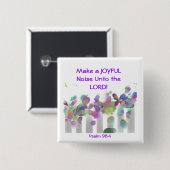 Badge Carré 5 Cm Faites les boutons joyeux d'un bruit (Devant & derrière)