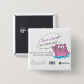 Badge Carré 5 Cm Faites votre partie pour trouver un traitement ! (Devant & derrière)