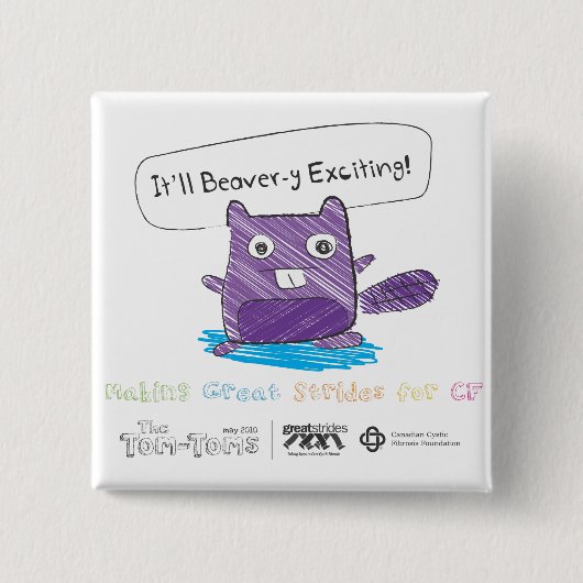 Badge Carré 5 Cm Faites votre partie pour trouver un traitement ! (Devant)