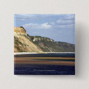 Badge Carré 5 Cm Falaises le long de côte jurassique
