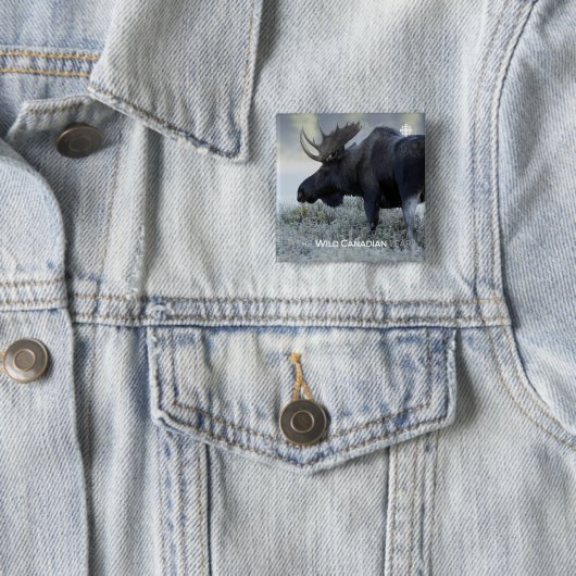 Badge Carré 5 Cm Fall - Moose (En situation)