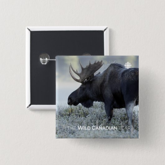 Badge Carré 5 Cm Fall - Moose (Devant & derrière)