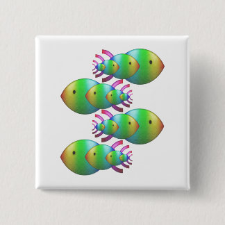 Badge Carré 5 Cm Familles chrétiennes de symbole de poissons