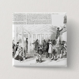 Badge Carré 5 Cm Famine irlandaise de pomme de terre, 1847