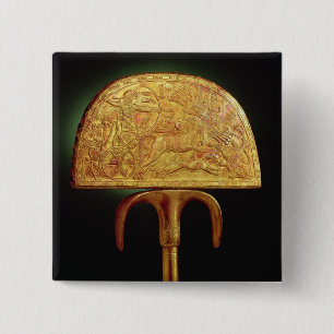 Badge Carré 5 Cm fan d'Autruche-plume, de tombe de Tutankhamun