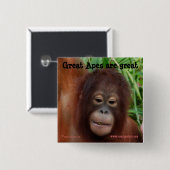 Badge Carré 5 Cm Fan de grande singe (Devant & derrière)