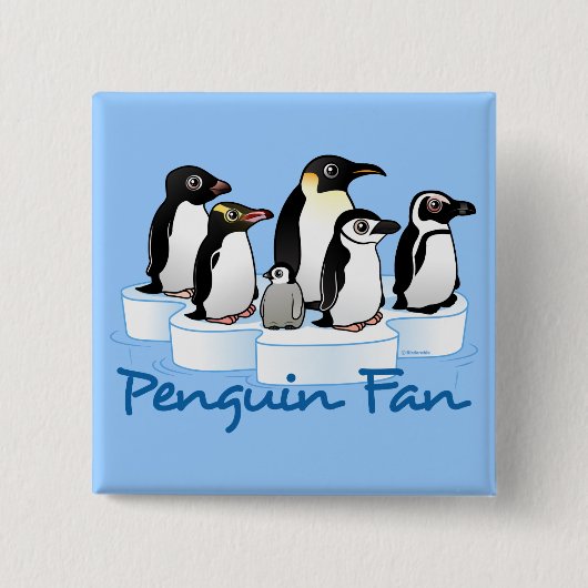 Badge Carré 5 Cm Fan de pingouin (Devant)