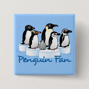 Badge Carré 5 Cm Fan de pingouin