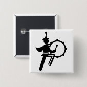 Badge Carré 5 Cm Fanfare - tambour bas (Devant & derrière)