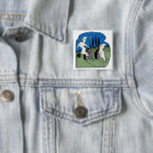 Badge Carré 5 Cm Fantôme (En situation)