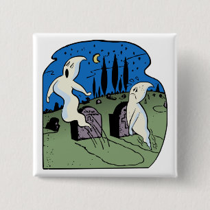 Badge Carré 5 Cm Fantôme