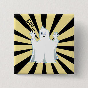 Badge Carré 5 Cm Fantôme Trumpy Mignon Radieux