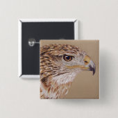 Badge Carré 5 Cm Faucon ferrugineux (Devant & derrière)