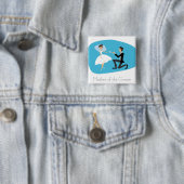 Badge Carré 5 Cm Faveur-Mère de Fête de la mariée du marié (En situation)