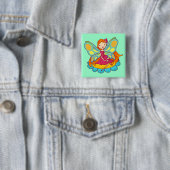 Badge Carré 5 Cm Fée de jardin (En situation)