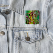 BADGE CARRÉ 5 CM FÉE EN VERT (En situation)
