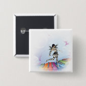 Badge Carré 5 Cm Féerie clavier musical Vignette (Devant & derrière)