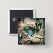 Badge Carré 5 Cm Féerie en Elven Pond (Devant & derrière)