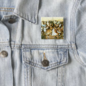 Badge Carré 5 Cm Fées et lapin (En situation)