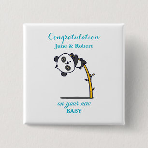 Badge Carré 5 Cm félicitations pour le nouveau bébé