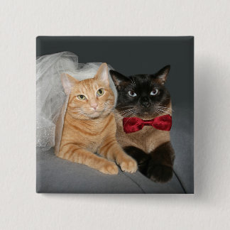 Badge Carré 5 Cm Feline mariée et mariée