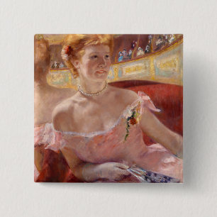 Badge Carré 5 Cm Femme avec un collier de perles (par Mary Cassatt)