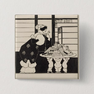 Badge Carré 5 Cm Femme dans une librairie, conception pour "un