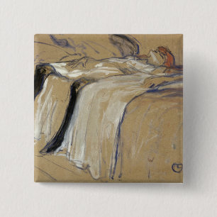 Badge Carré 5 Cm Femme de Henri De Toulouse-Lautrec   se trouvant
