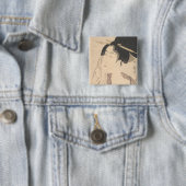 Badge Carré 5 Cm Femme détendant après son Bath (En situation)