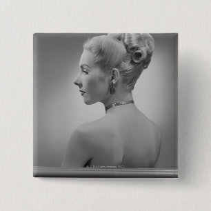 Badge Carré 5 Cm Femme élégante