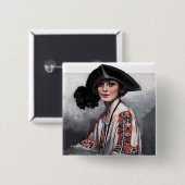 Badge Carré 5 Cm Femme en blouse brodée (Devant & derrière)