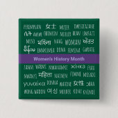 Badge Carré 5 Cm Femme En Plusieurs Langues - Mois De L'Histoire De (Devant)