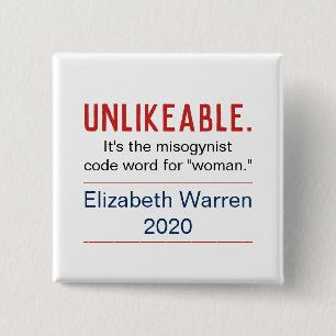 Badge Carré 5 Cm Femme improbable Pro-Elizabeth Warren 2020