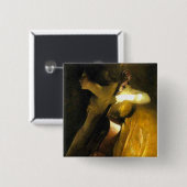 Badge Carré 5 Cm Femme Jouant Au Cello (Devant & derrière)