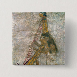 Badge Carré 5 Cm Femme jouant une harpe arquée