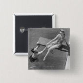 Badge Carré 5 Cm Femme sur le conseil de plongée (Devant & derrière)