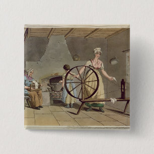 Badge Carré 5 Cm Femme tournant, du 'costume de Yorkshire