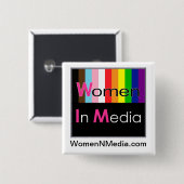 Badge Carré 5 Cm Femmes Dans La Pochette Médiatique (Devant & derrière)