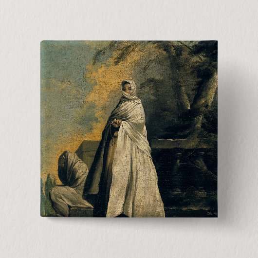 Badge Carré 5 Cm Femmes drapées dans le blanc (Devant)