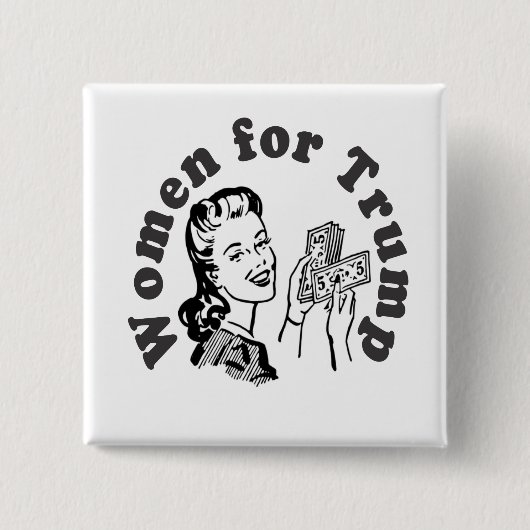 Badge Carré 5 Cm Femmes pour l'atout - dollars Donald d'argent (Devant)