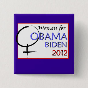 Badge Carré 5 Cm Femmes pour le bouton d'Obama-Biden